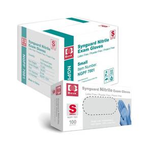 lot 3933 image: SMALL Basic Medical Blue Nitrile Exam Gloves - Latex-Free & Powder-Free - NGPF-7001(Case of 1,000), Small, NEW, Retails-$50