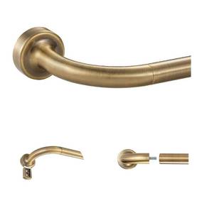 lot 3957 image: Antique Bronze Disc Curtain Rods, 84-144 Inches Window Curtain Rod,Adjustable Room Darkening Curtain Rod with Aluminum Finials and Brackets, Wrap Around Design, NEW