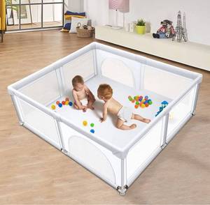 lot 3974 image: Baby Playpen,71x59  Extra Large Playpen for Babies and Toddlers, Yacul Play Pen Fence with Large Play Area (Light Gray) for