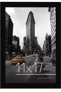 lot 3979 image: Americanflat 11x17 Picture Frame in Black - Legal Sized Paper Display - Engineered Wood with Shatter Resistant Glass - Horizontal and Vertical Formats for Wall