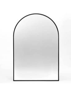 lot 3998 image: Minuover Arched Wall Mirror for Bathroom, 20x30 Black Mordern Metal Frame for Entryway Living Room Bedroom Wall Decor