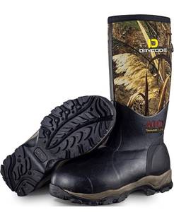 lot 4003 image: DRYCODE Hunting Boots for Men and Women, Waterproof Rubber Boots, 6mm Neoprene Durable Anti Slip Outdoor Rain Boots, Size 9 (Camo) Retails $89