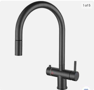 lot 4018 image: sodibos Pull Out 3 in 1 Kitchen Sink Faucet Dispense Instant Hot Water Mixer Tap Retails $280