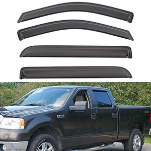 lot 4026 image: LQQDP Set of 4 FrontRear Smoke SunRain Guard Outside Mount Tape-On Acrylic Window Visors Compatible with 06-08 Mark LT 04-08 F-150 Super CrewCrew Cab with 4 Full Size Doors