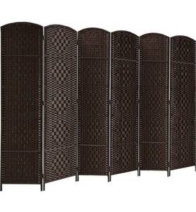 lot 4028 image: 6 ft.Tall-15.7 Wide Diamond Weave Fiber 6 Panels Room Divider6 Panels Screen Folding Privacy Partition Wall Room Divider Freestanding 6 Panel Dark Coffee Retails $130