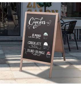 lot 4030 image: TEAKMAMA Chalkboard, 39.7 x 21.8 Chalkboard Sign Sandwich Board Wooden Chalkboard Signs A-Frame Chalkboard Display for Wedding Double-Sided Sidewalk Sign