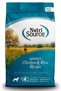 lot 4044 image: NutriSource Adult Dog Food, Made with Chicken and Rice, with Wholesome Grains, 15LB, Dry Dog Food