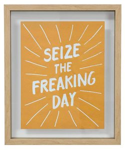 lot 4051 image: Mr. Kate Seize The Freaking Day Framed Leather Art