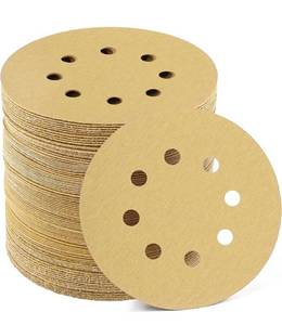 lot 4060 image: 5in 8 Hole 180 Grit Sanding Discs, Pack of 100, Random Orbital Sander Sandpaper, Hook and Loop Round Sand Paper