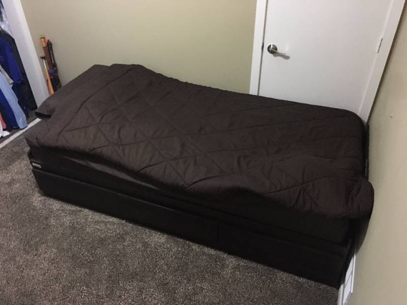 lot 451 image: Twin XL Bed with  Wood Foundation