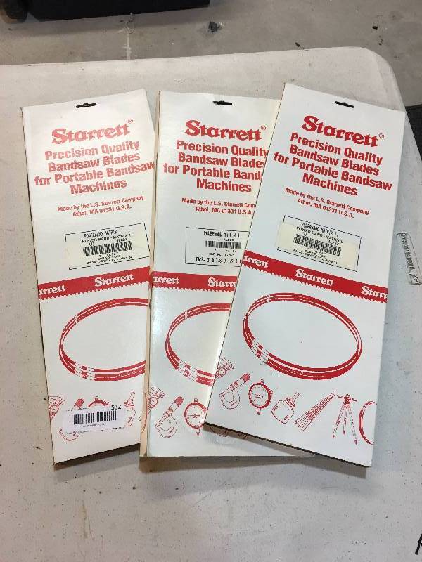 lot 532 image: 3 Starrett PowerBand Matrix II Porta Band Blades