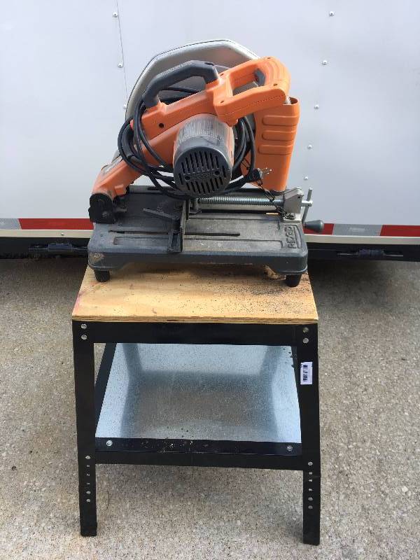 lot 565 image: Ridgid 14 Abrasive Cut Off Saw with Stand