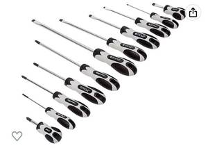 lot 37503 image: Amazon Basics 11-Piece Magnetic Tip Screwdriver Set - Slotted and Phillips