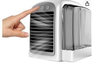 lot 37509 image: Portable Air Conditioner Fan Mini Air Conditioning Small Air Cooler Desk Fan for Small Room with Night Light Air Humidifier for Home, Office, Bedroom