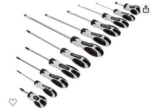 lot 37530 image: Amazon Basics 11-Piece Magnetic Tip Screwdriver Set - Slotted and Phillips