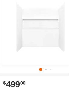 lot 37543 image: Bootz Industries Nextile 30 in. x 60 in. x 60 in. 4-Piece Direct-to-Stud Alcove Tub Surround in White