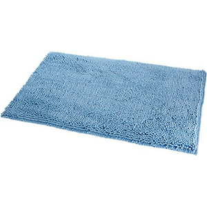 lot 37556 image: Basics Non-Slip Microfiber Shag Bathroom Rug Mat, 21 x 34, Lake Blue