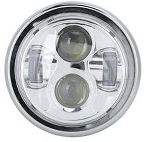lot 37520 image: KIMISS Motorcycle Round Headlight, Retro Style Head Lamp Modification Motorcycle Headlight for CG125 GN125 (Silver)