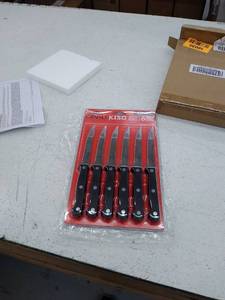 lot 10035 image: Retail - $22.00 Ginsu 6-Piece Stainless Steel Steak Knife Set, Black