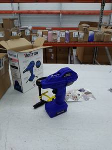 lot 10044 image: Retail - $31.25 Vector 120 PSI 12V DC Powered Digital Air Compressor, Blue