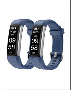 lot 10144 image: Retail - $24.96 Letscom Fitness Tracker 2-Pack Watch w Heart Monitor, USED
