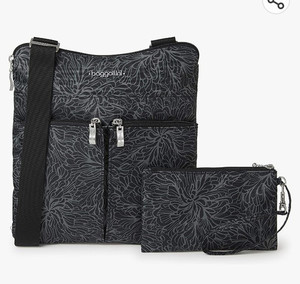 lot 10735 image: Retail - $80.00 Baggallini Horizon Washable Crossbody with Wristlet, Midnight Blossom