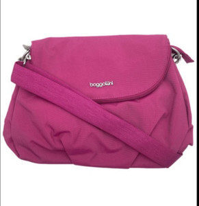 lot 10738 image: Retail - $90.00 Baggallini Amanda Washable Crossbody with RFID, Fuchsia 741980893250