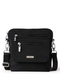 lot 10739 image: Retail - $68.00 Baggallini Washable Lets Escape RFID Crossbody, Black