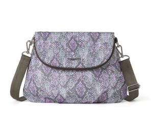 lot 10742 image: Retail - $90.00 Baggallini Amanda Washable Crossbody with RFID, Blush Python