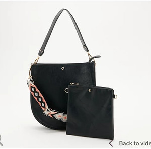 lot 10751 image: Retail - $109.00 AHDORNED Double Entry U-Shapped Messenger with Two Straps & Pouch, Black