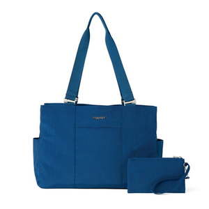 lot 10752 image: Retail - $100.00 Baggallini Washable East West Tote with Wristlet, Pacific Blue