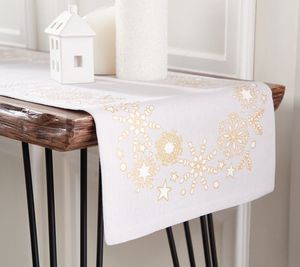lot 10857 image: Retail - $44.25 Martha Stewart Holiday Snowflake Table Runner