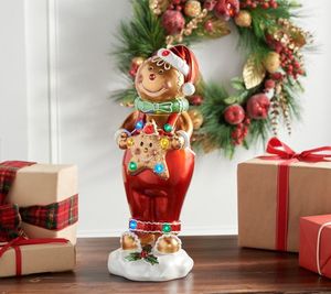 lot 10194 image: Retail - $63.00 Kringle Express Resin Lit Gingerbread Man