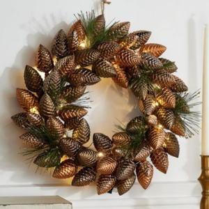 lot 10209 image: Retail - $55.00 Home Reflections 16 Illuminated Shatterproof Pinecone Reef