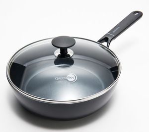 lot 10215 image: Retail - $46.00 GreenPan Design Series Nonstick 3-qt Covered Chefs Pan, Black Marble