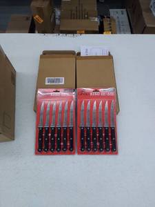 lot 10250 image: Retail - $22.00 2 Ginsu 6-Piece Stainless Steel Steak Knife Sets, Black