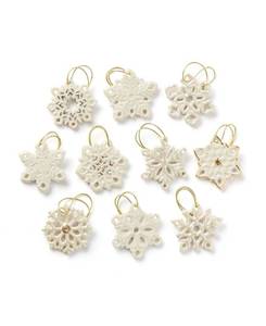 lot 10255 image: Lenox Snowflake 10-Piece Ornament Set