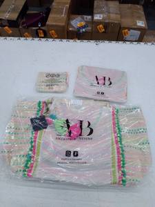 lot 10293 image: Retail - $97.00 America and Beyond Embellished Tote w Two Pouches