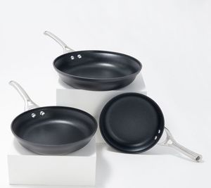 lot 10821 image: Retail - $89.00 Calphalon Contemporary Nonstick 8, 10, 12 Fry Pan Set