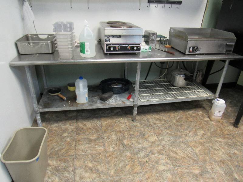 lot 972 image: 96x30 Stainless Work Top Table