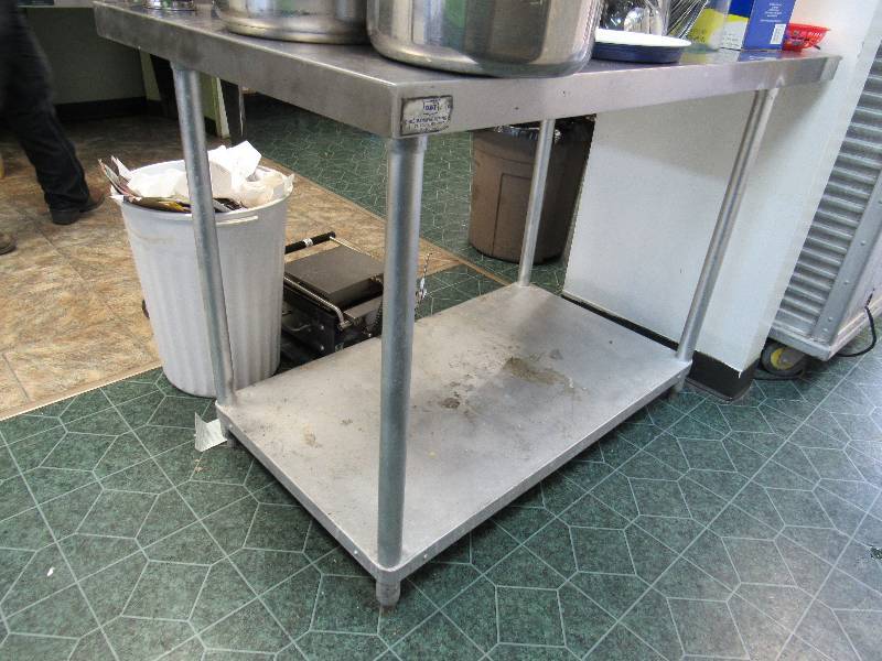 lot 974 image: 48x30 Stainless Top Work Table