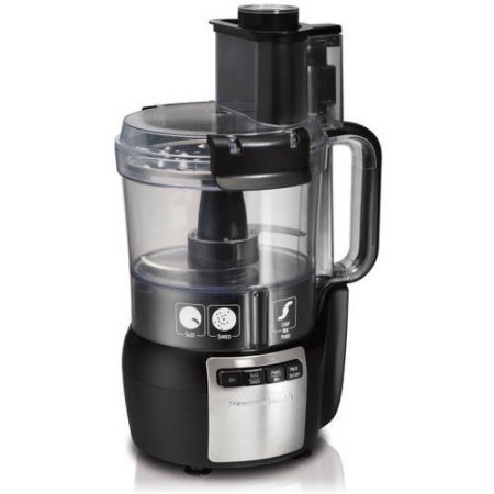 lot 7036 image: Refurbished Hamilton Beach Stack and Snap 10-Cup Food Processor, Black