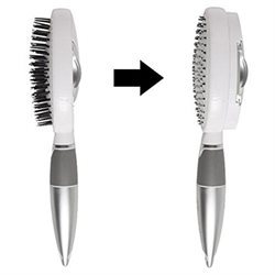lot 7111 image: Qwik-clean Hairbrush - Easy Clean Self-cleaning Hair Brush (white) Qwik-clean