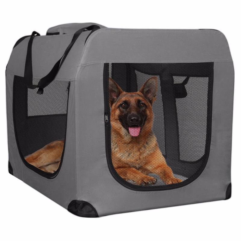 lot 7115 image: Paws & Pals, Oxgord  Soft-Sided Pet Crate - Grey - 3XL