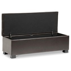 lot 7123 image: Baxton Studio Roanoke Ottoman, Dark Brown