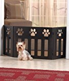lot 7132 image: Wood Paw Print Dcor Pet Gate Black