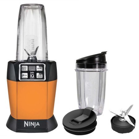lot 7150 image: Nutri Ninja Single Serve Blender with Auto-iQ, Orange (Manufacturer Refurbished) Refurbished