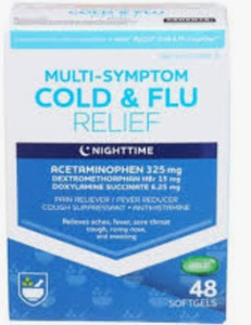lot 500419 image: Rite Aid Rite Aid Multi-Symptom Nighttime Cold and Flu Relief - 48 ct