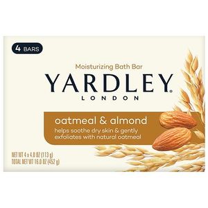 lot 500422 image: (Pack of 4) Yardley London Moisturizing Bath Bar Oatmeal and Almond 4.25 oz