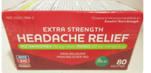 lot 500438 image: RITA AID EXTRA STRENGTH HEADACHE RELIEF 20 GELTABS